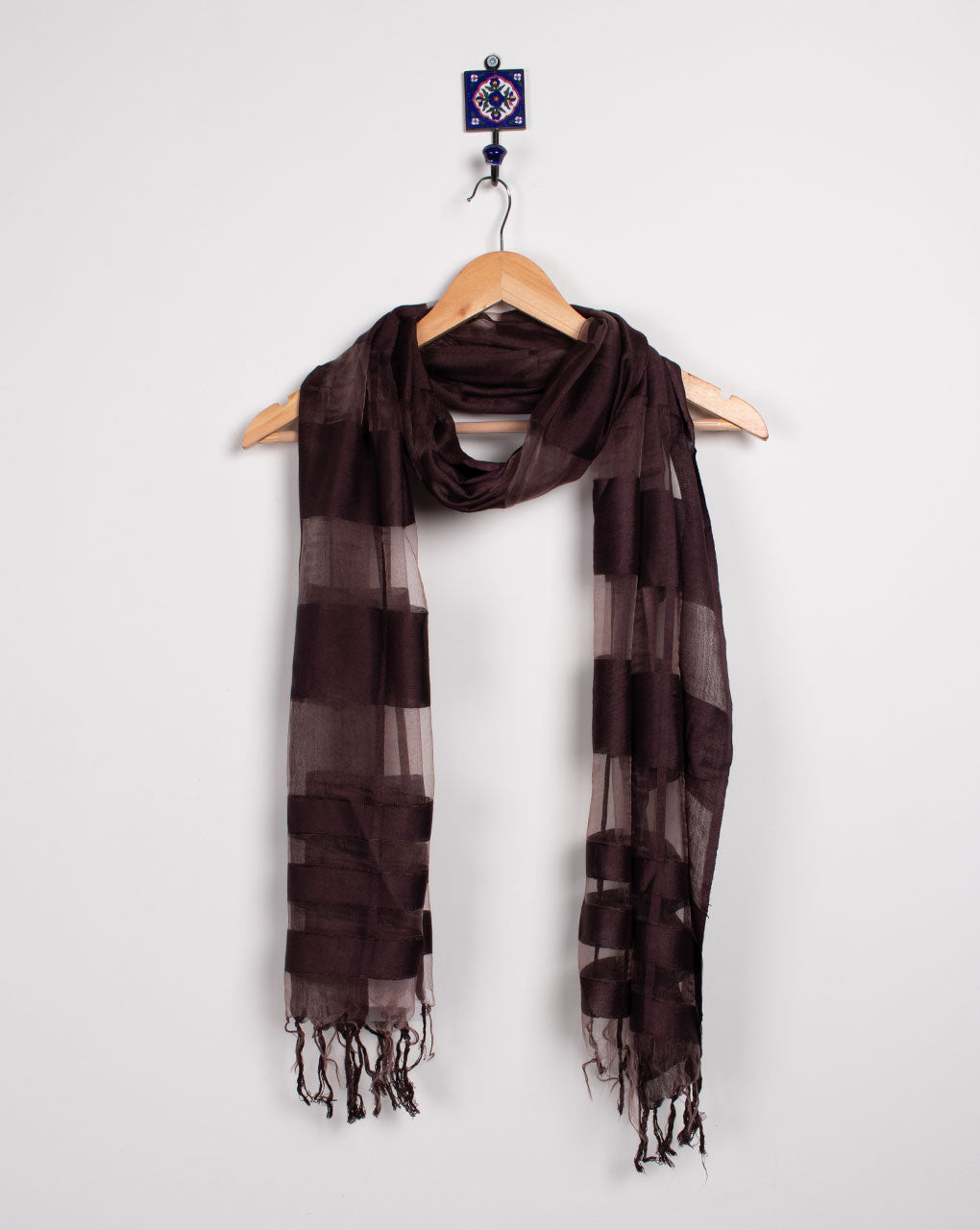 Checks Woven Bhagalpuri Viscose Stole - Fabriclore.com