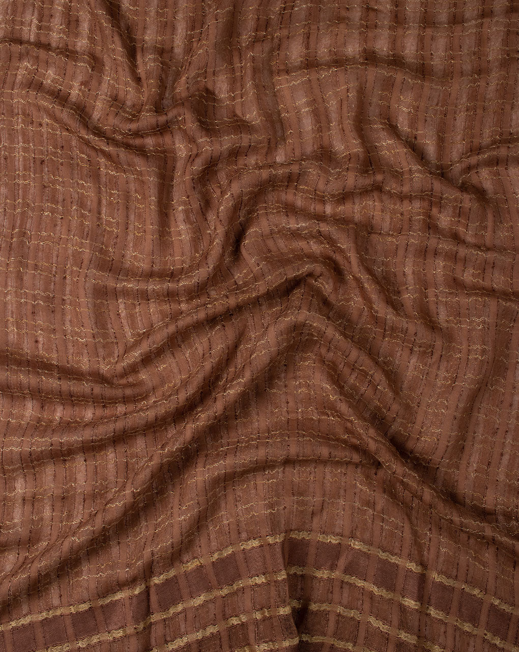Checks Woven Bhagalpuri Viscose Stole - Fabriclore.com