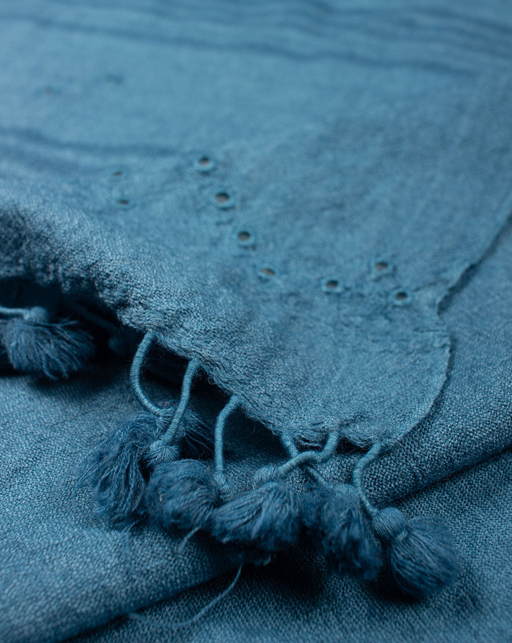 Chevron Handwoven Mirror Work Premium Pure Marino Wool Stole - Fabriclore.com