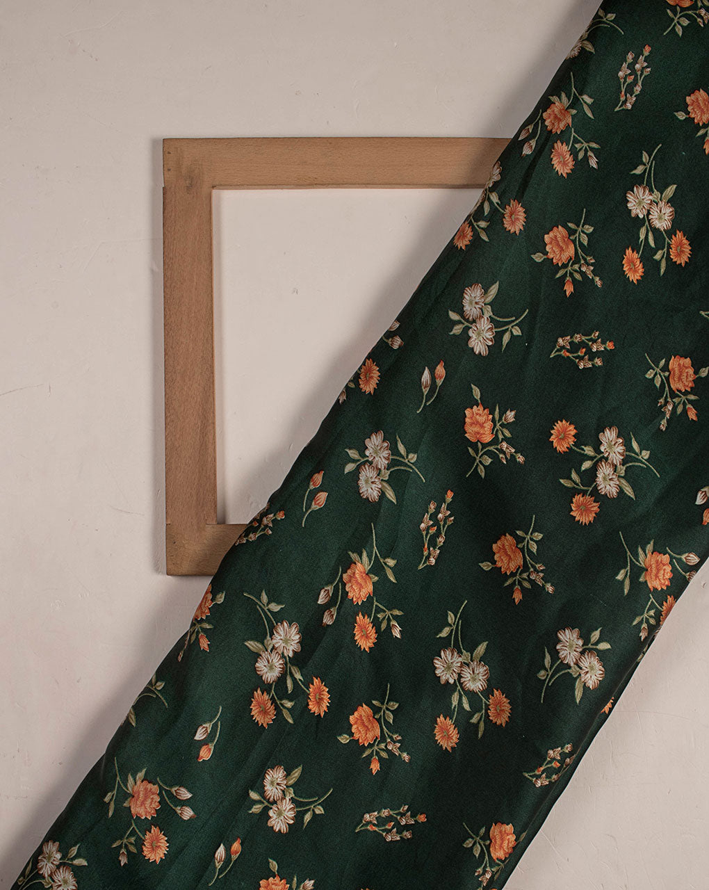 Floral Screen Print Satin Fabric - Fabriclore.com