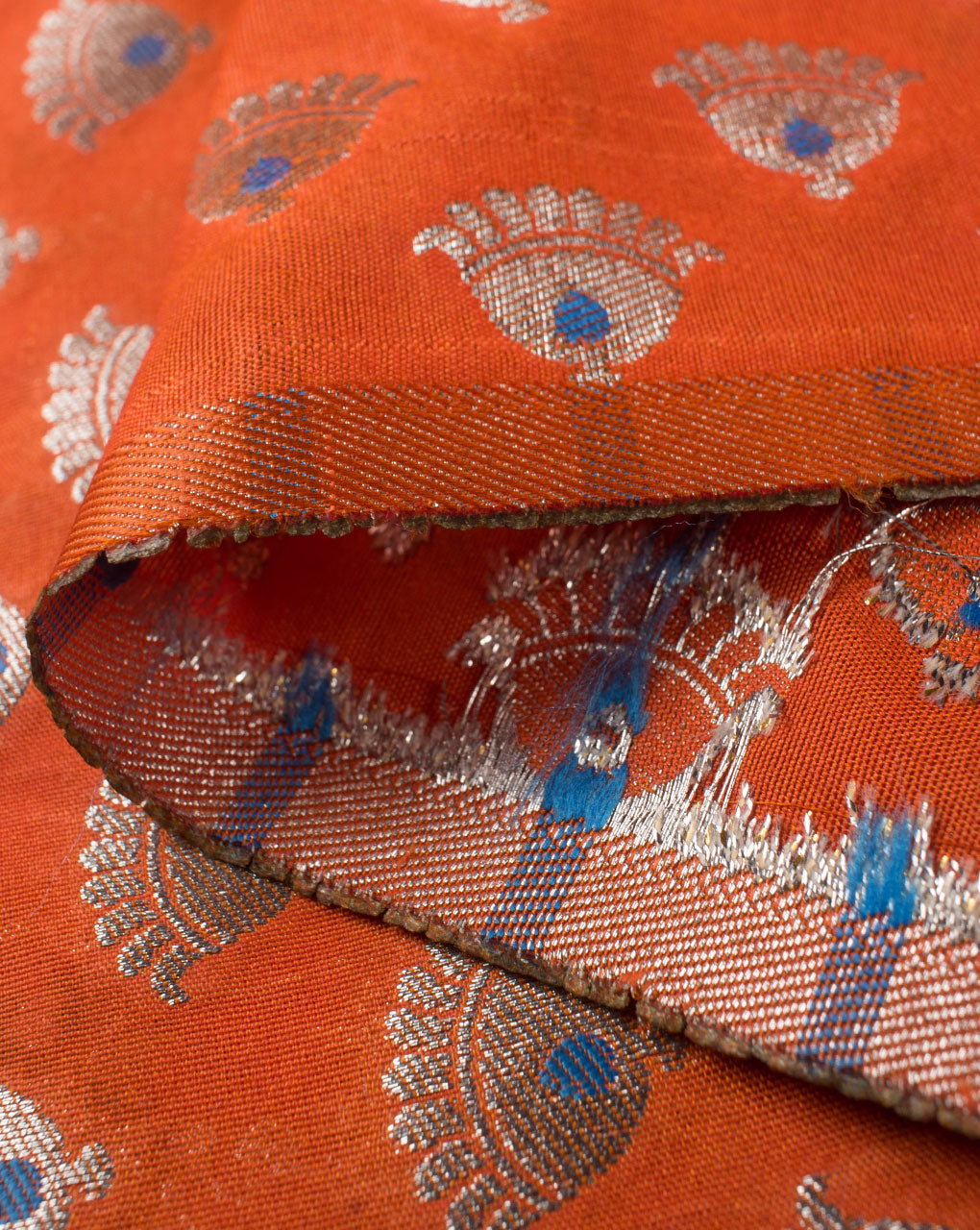 Zari Jacquard Pure Taffeta Silk Fabric - Fabriclore.com