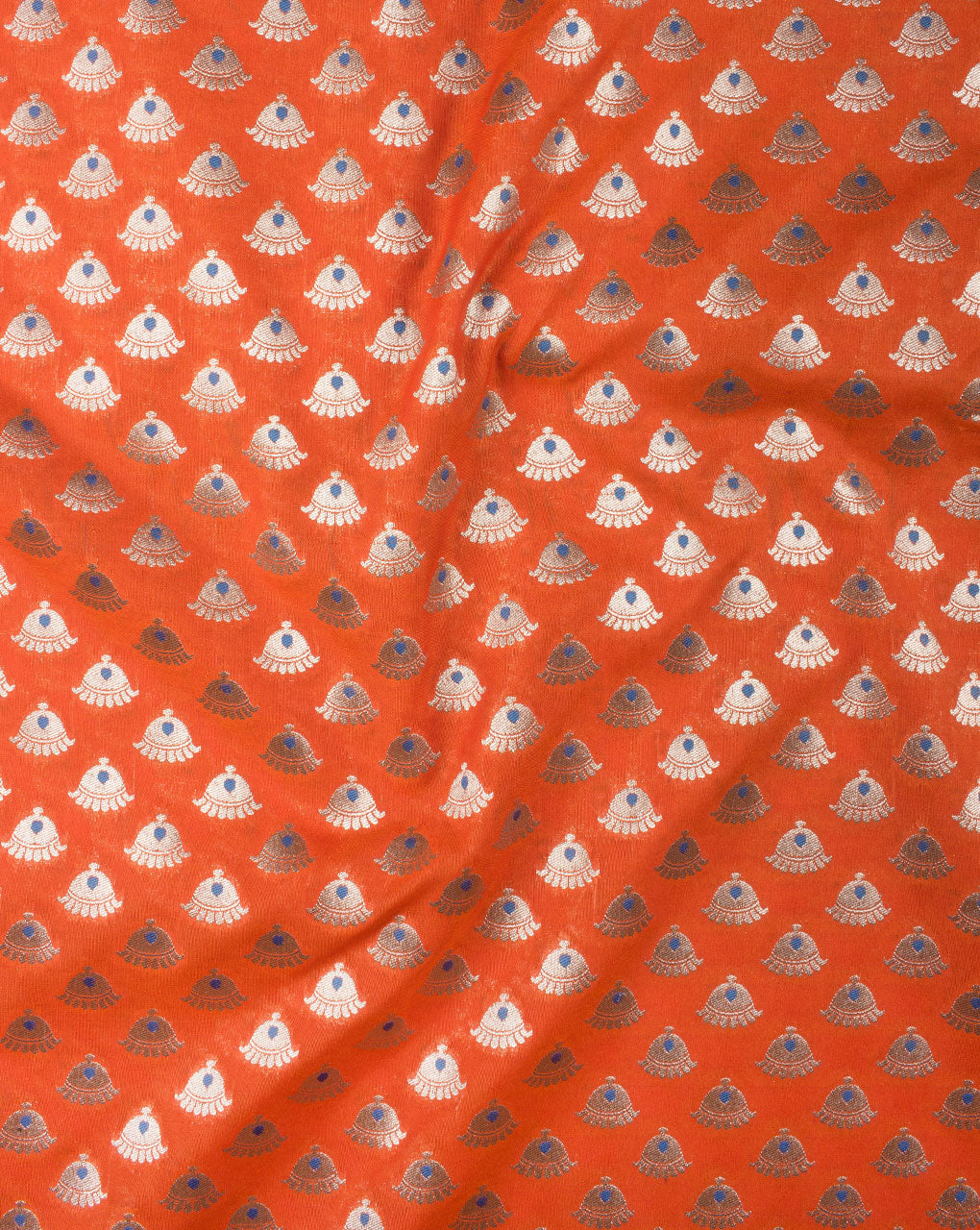 Zari Jacquard Pure Taffeta Silk Fabric - Fabriclore.com