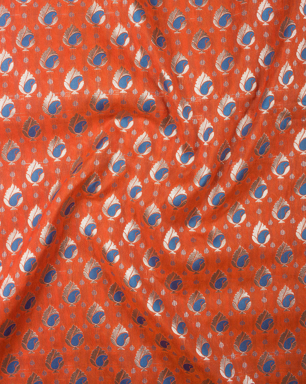 Zari Jacquard Pure Taffeta Silk Fabric - Fabriclore.com