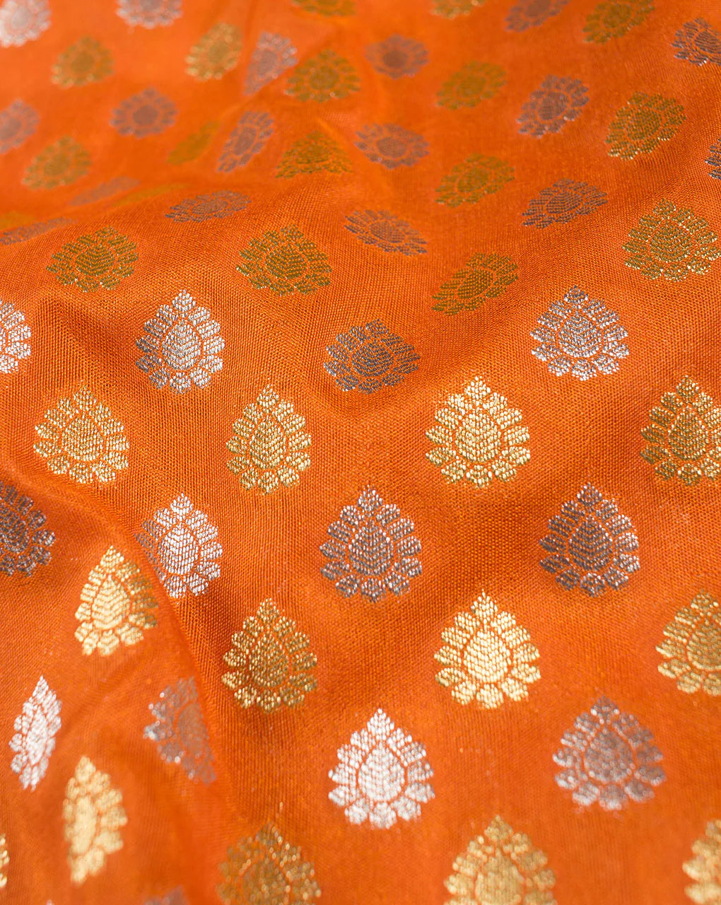 Zari Jacquard Pure Taffeta Silk Fabric - Fabriclore.com