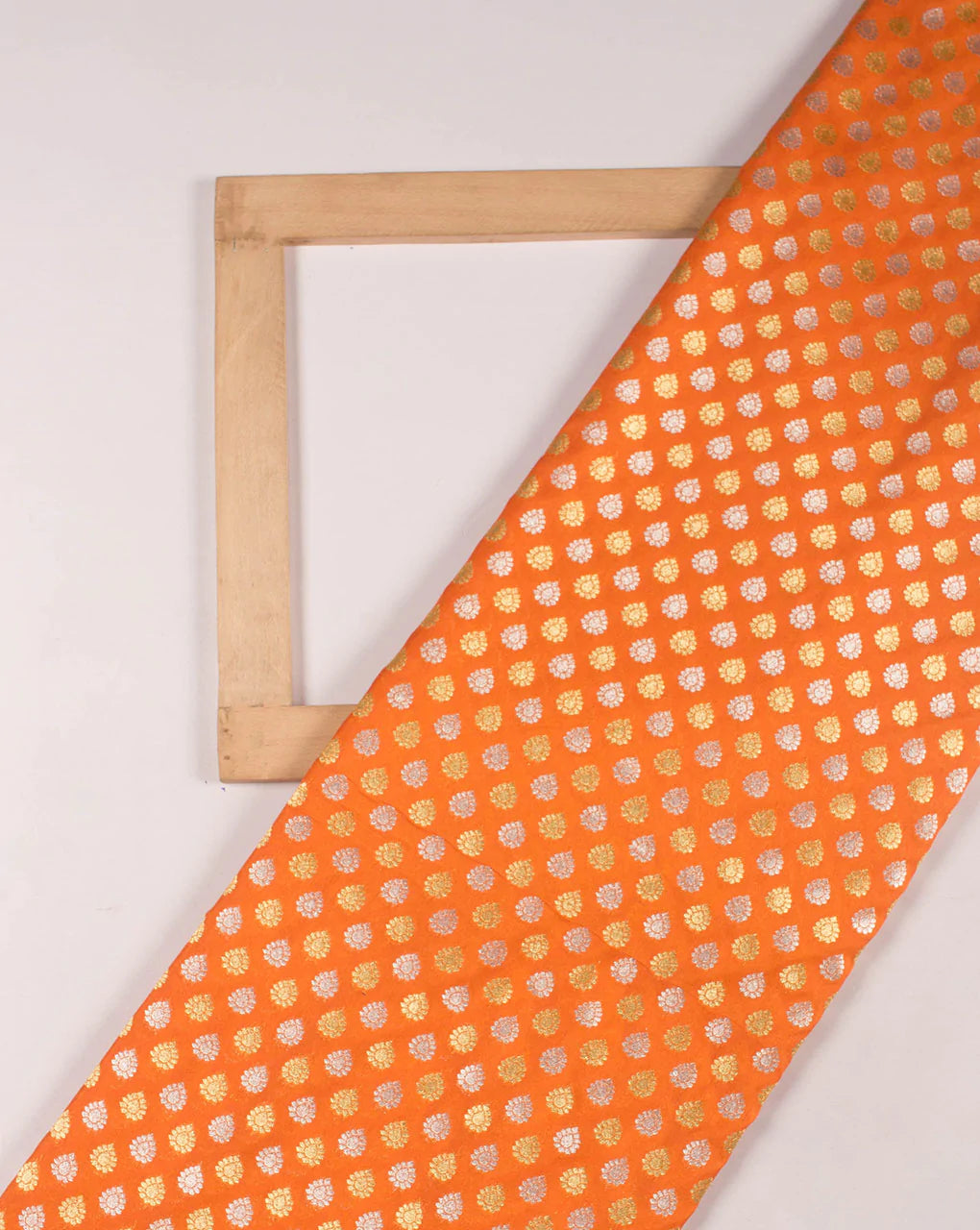 Zari Jacquard Pure Taffeta Silk Fabric - Fabriclore.com