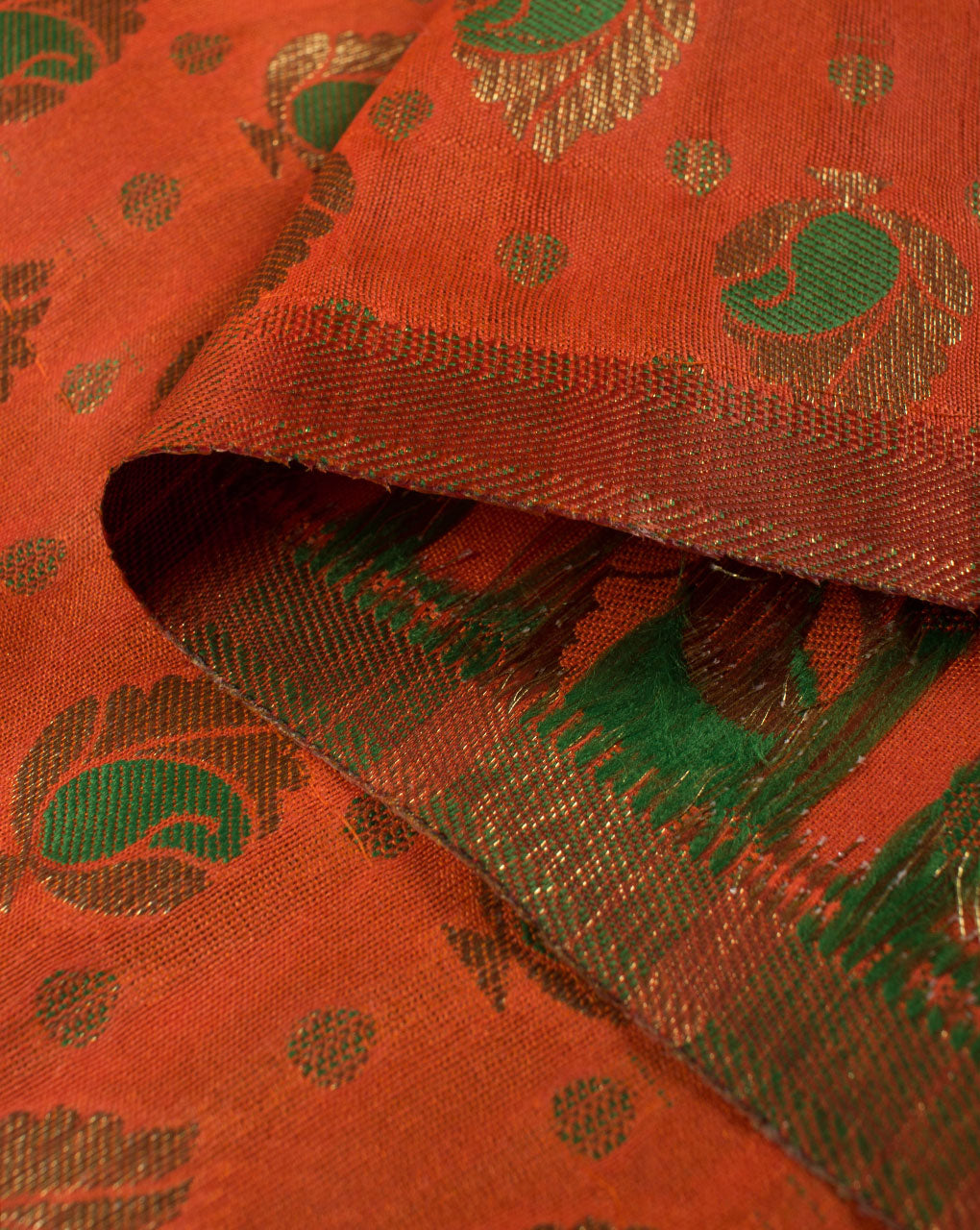 Zari Jacquard Pure Taffeta Silk Fabric - Fabriclore.com
