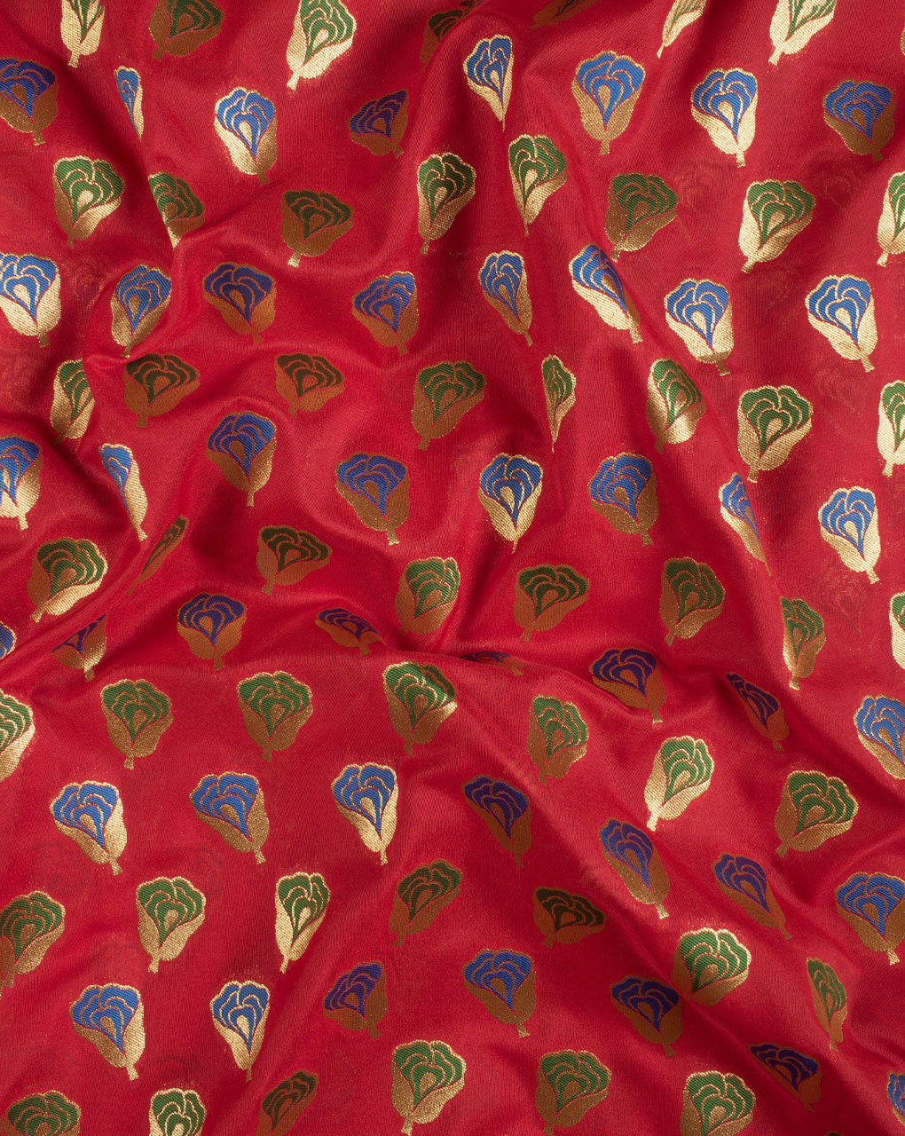 Zari Jacquard Pure Taffeta Silk Fabric - Fabriclore.com