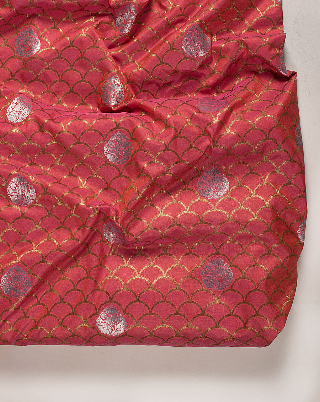 Zari Jacquard Pure Taffeta Silk Fabric