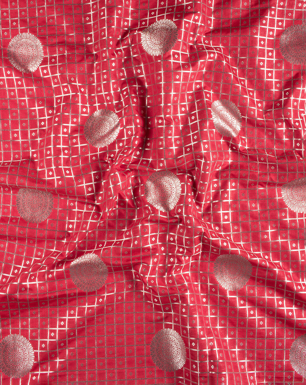 Zari Jacquard Pure Taffeta Silk Fabric - Fabriclore.com