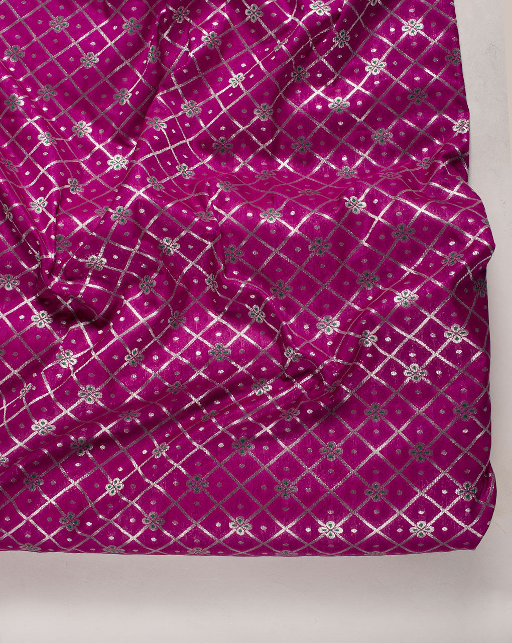 Zari Jacquard Banarasi Taffeta Silk Fabric
