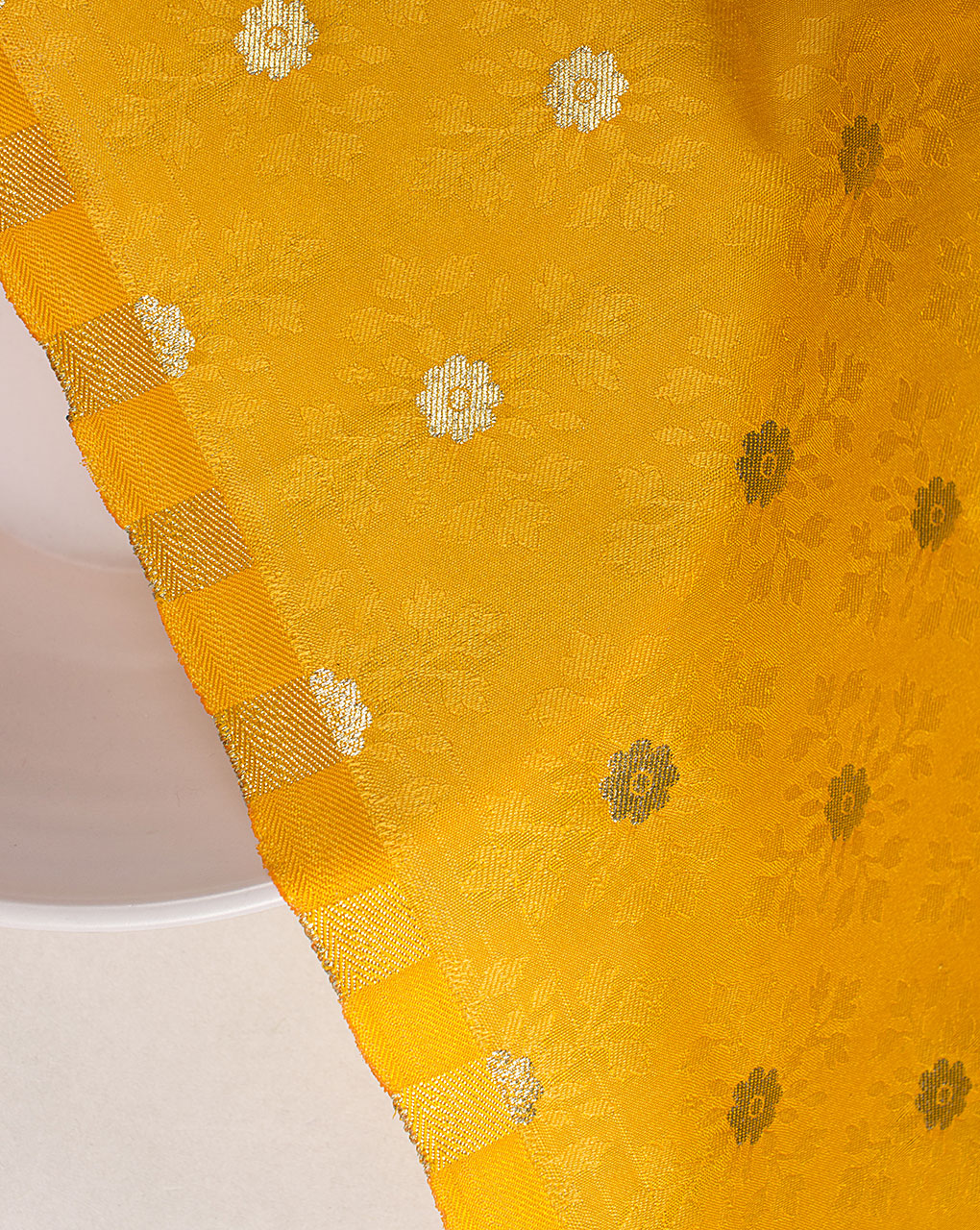 Zari Jacquard Banarasi Taffeta Silk Fabric