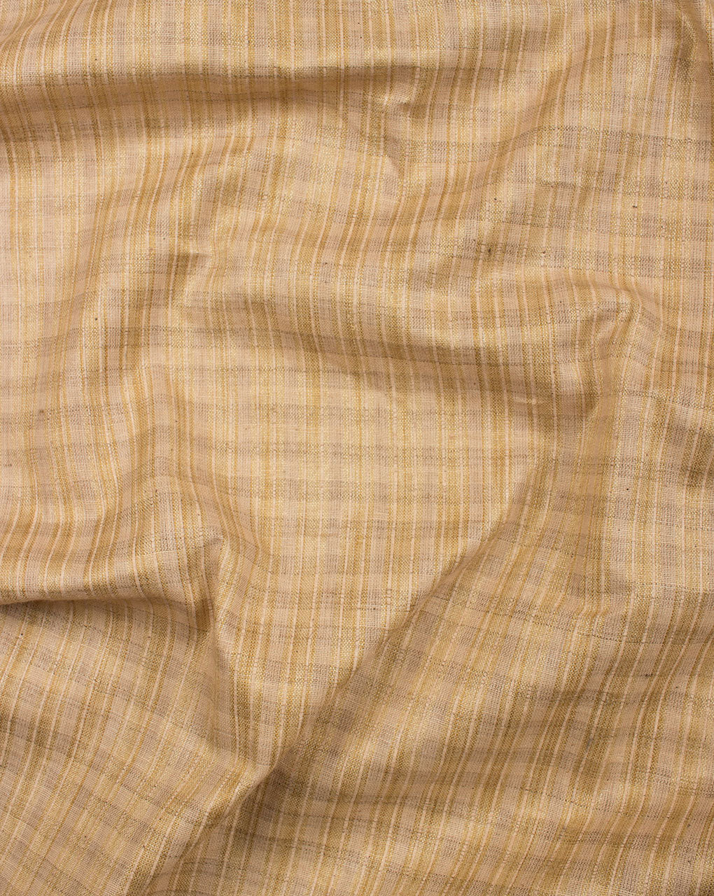 Beige Checks Woven Blended Tussar Silk Fabric - Fabriclore.com