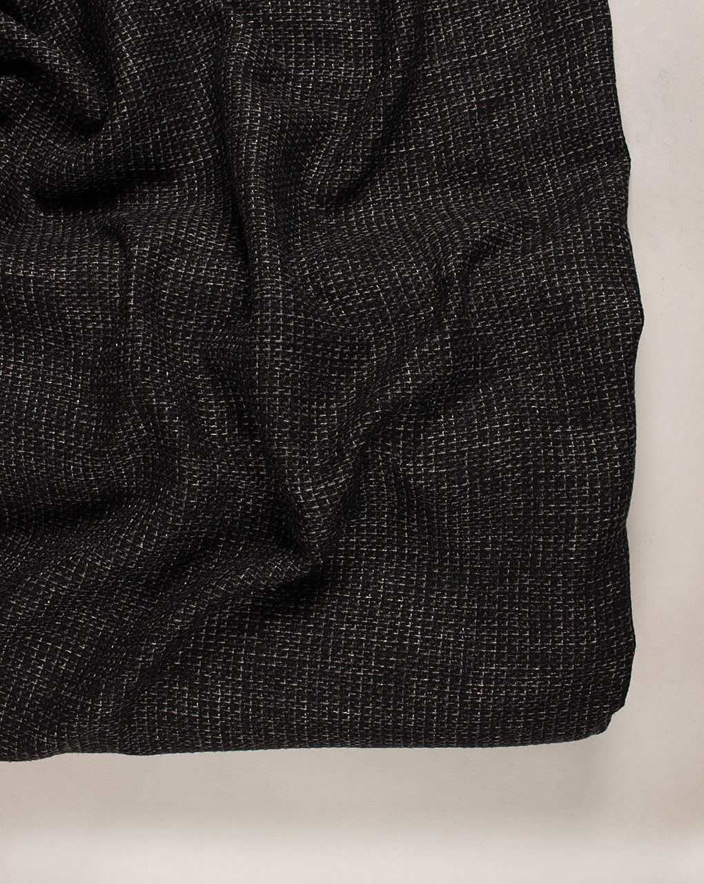 Plain Black Tweed Wool Fabric