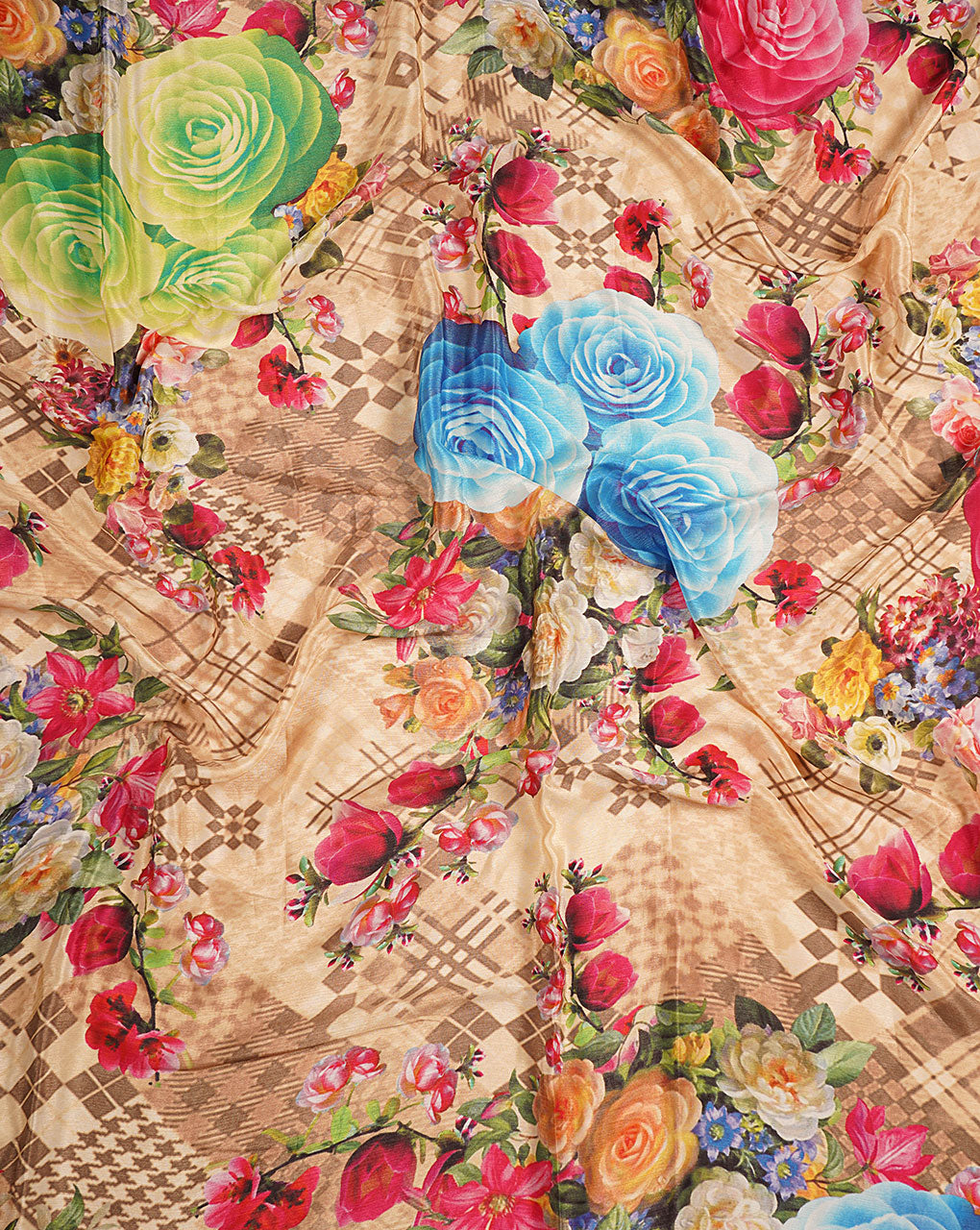 Floral Digital Print Chiffon Scarf - Fabriclore.com
