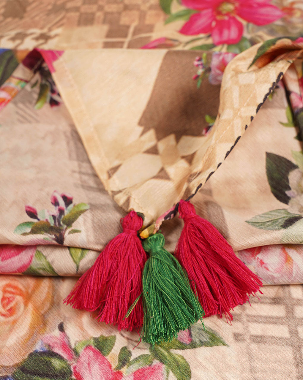 Floral Digital Print Chiffon Scarf - Fabriclore.com