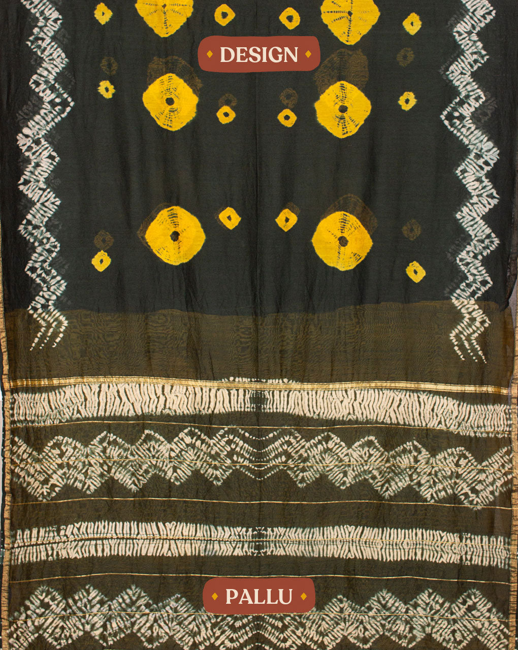Tie & Dye Chanderi Saree With Blouse - Fabriclore.com