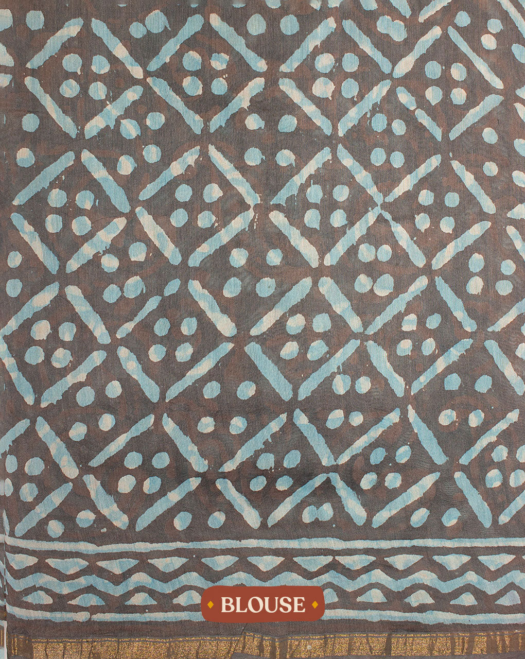 Dabu Hand Block Chanderi Saree With Blouse - Fabriclore.com
