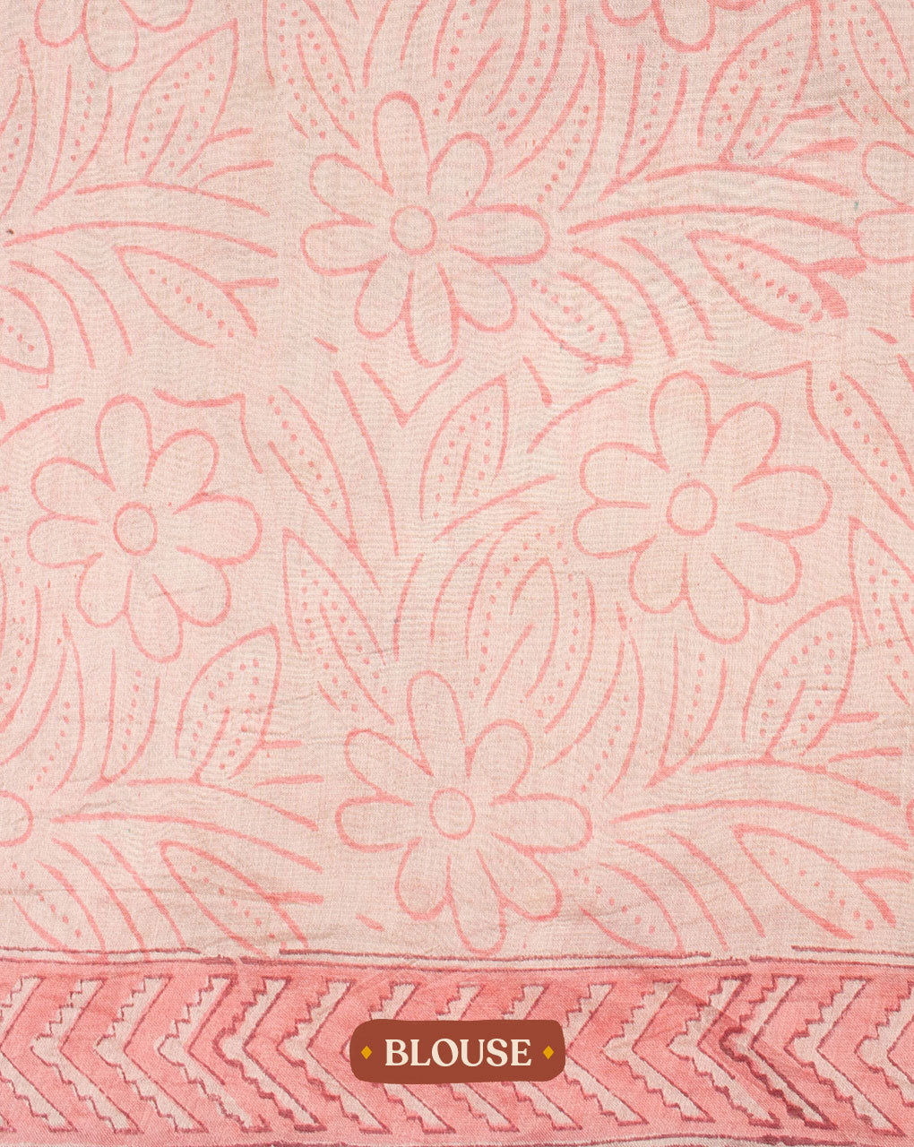 Rapid Hand Block Chanderi Saree With Blouse - Fabriclore.com