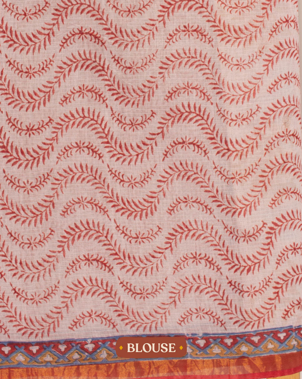 Rapid Hand Block Kota Doria Saree With Blouse - Fabriclore.com