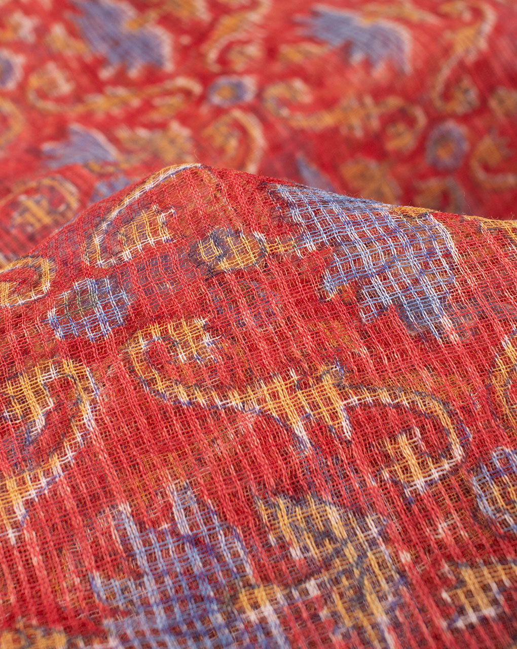 Rapid Hand Block Kota Doria Saree With Blouse - Fabriclore.com