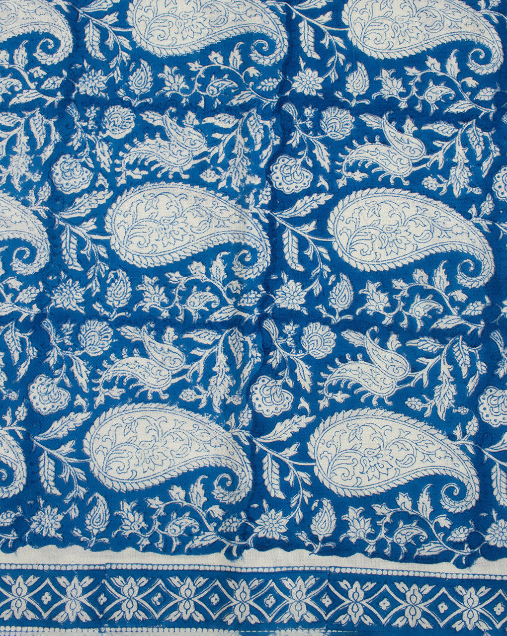 Hand Block Handloom Cotton Unstitched Top With Chanderi Dupatta - Fabriclore.com