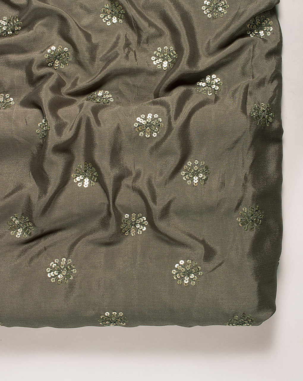 Embroidered Sequins Work Chinnon Chiffon Fabric