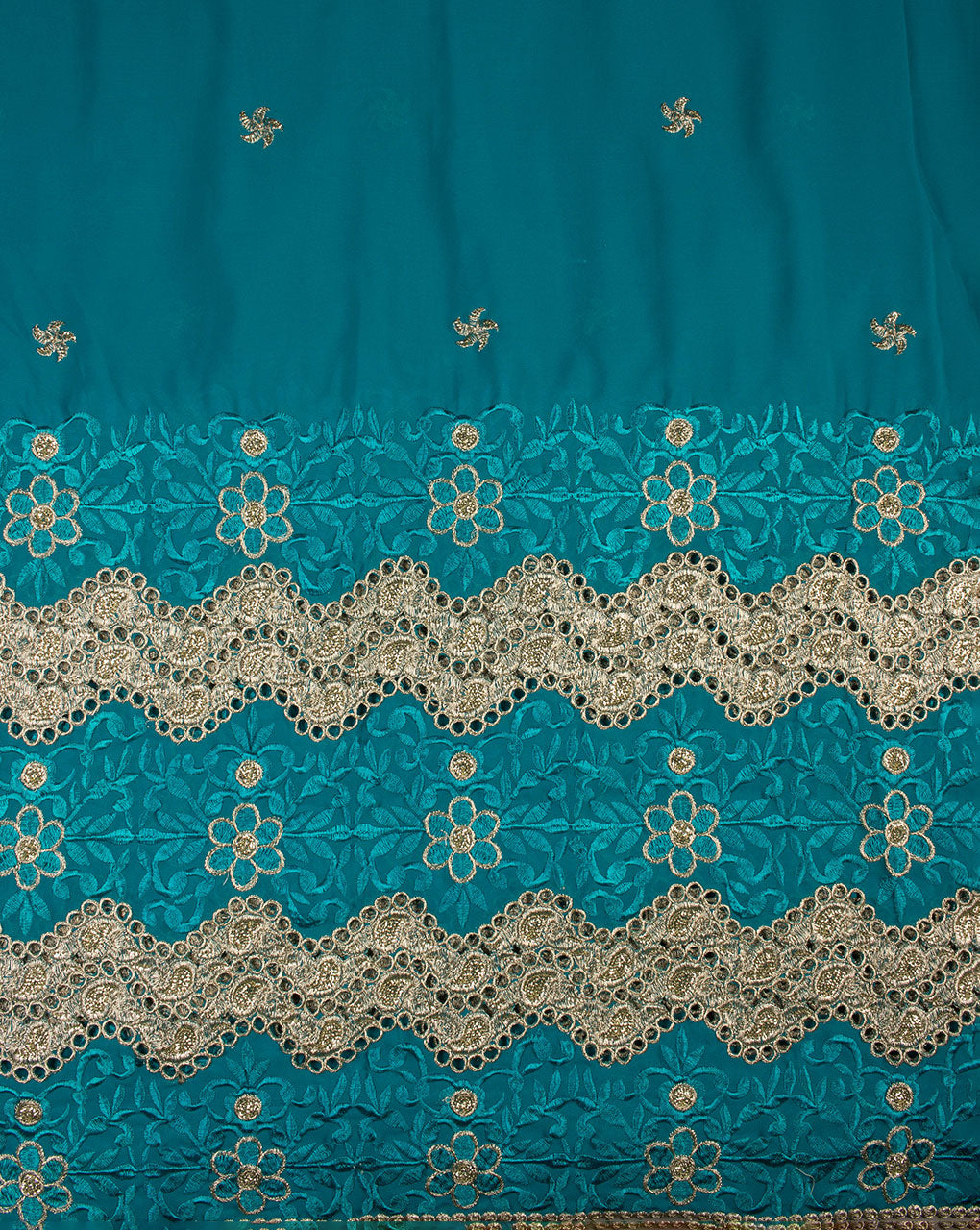 Heavy Embroidered Zari Work Georgette Fabric ( Width 52 Inch ) - Fabriclore.com