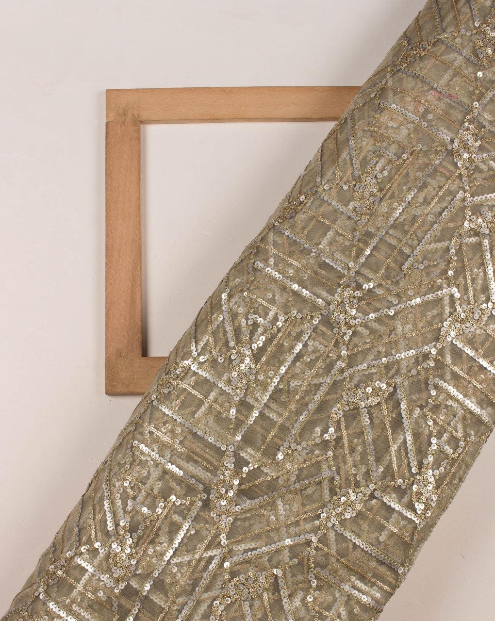 Embroidered Sequins Work Net Fabric - Fabriclore.com