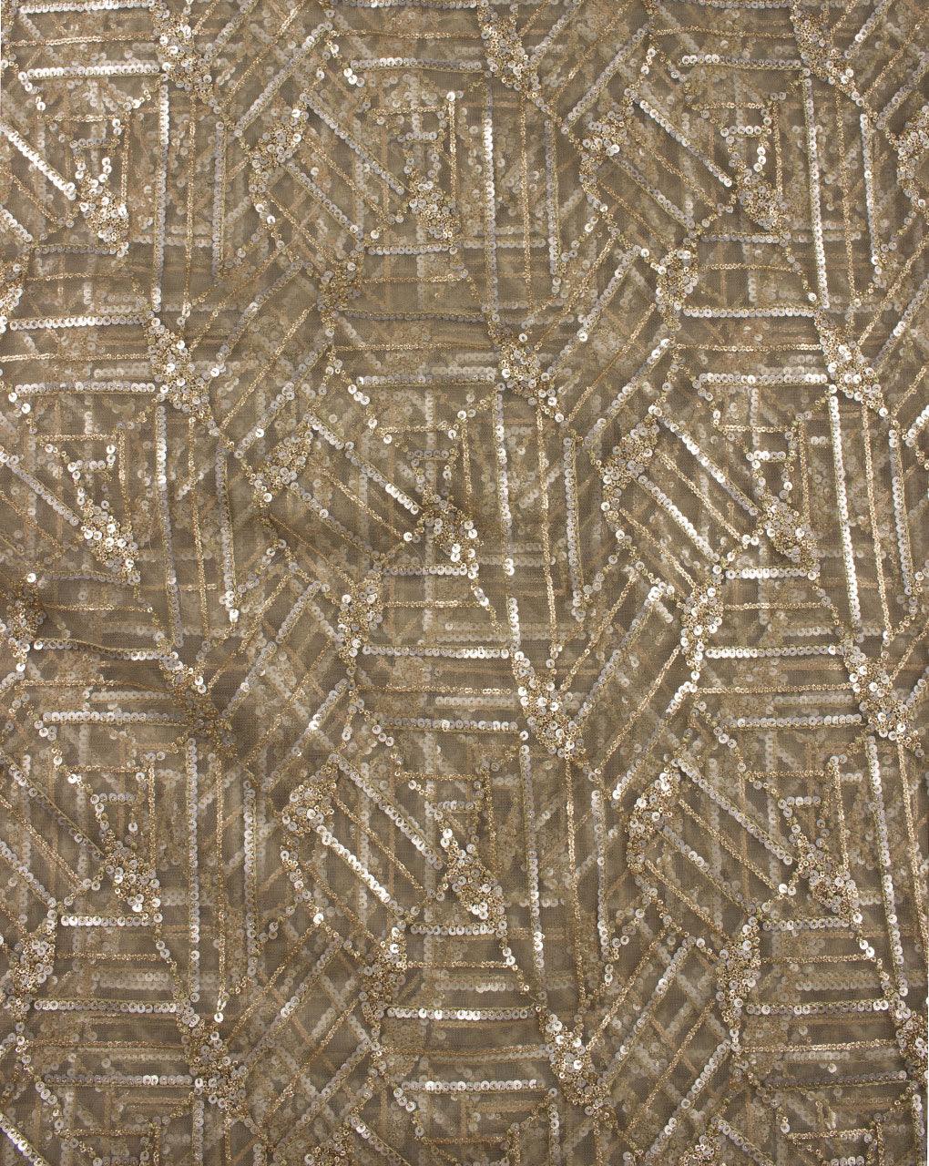 Embroidered Sequins Work Net Fabric - Fabriclore.com