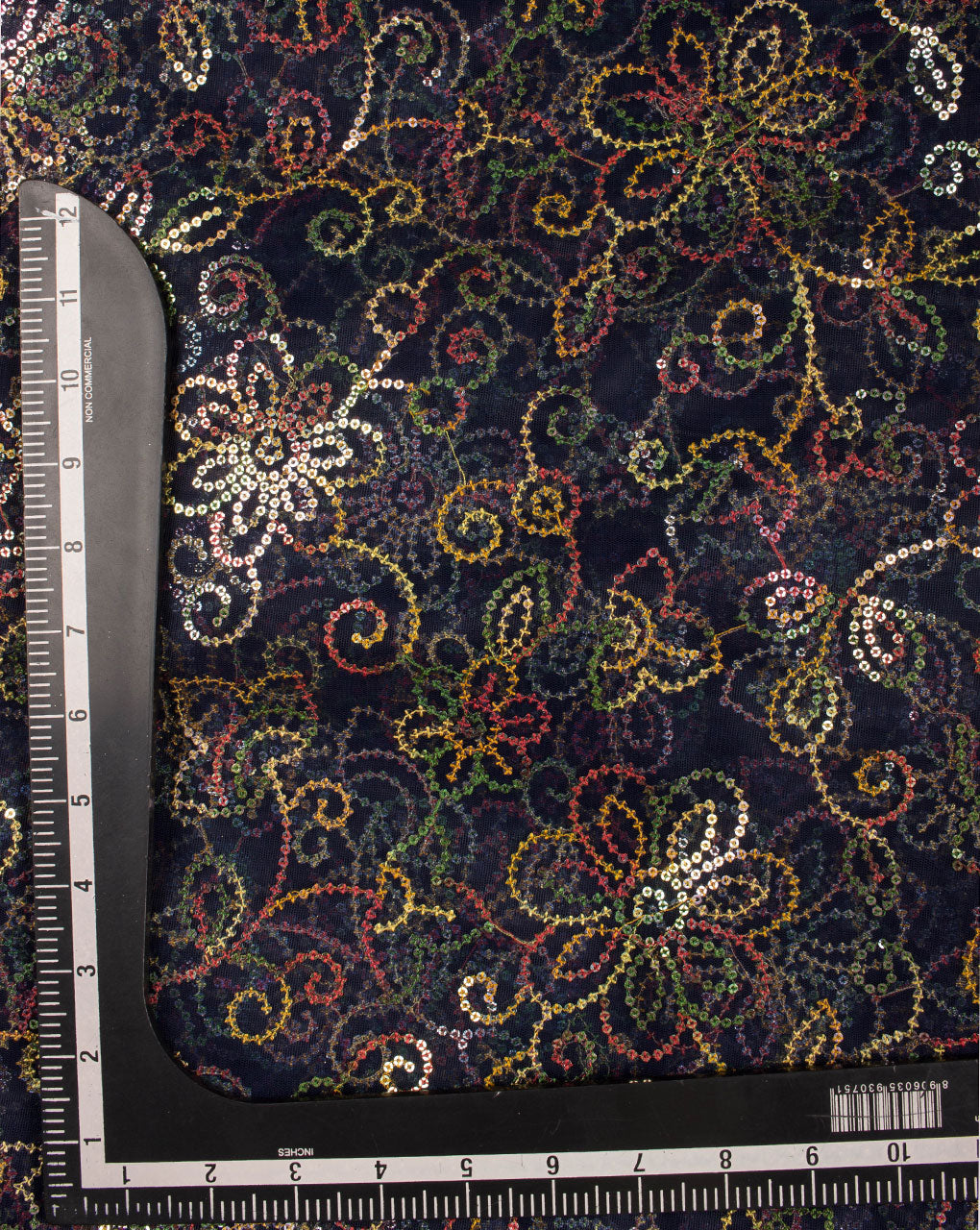 Embroidered Sequins Work Net Fabric - Fabriclore.com