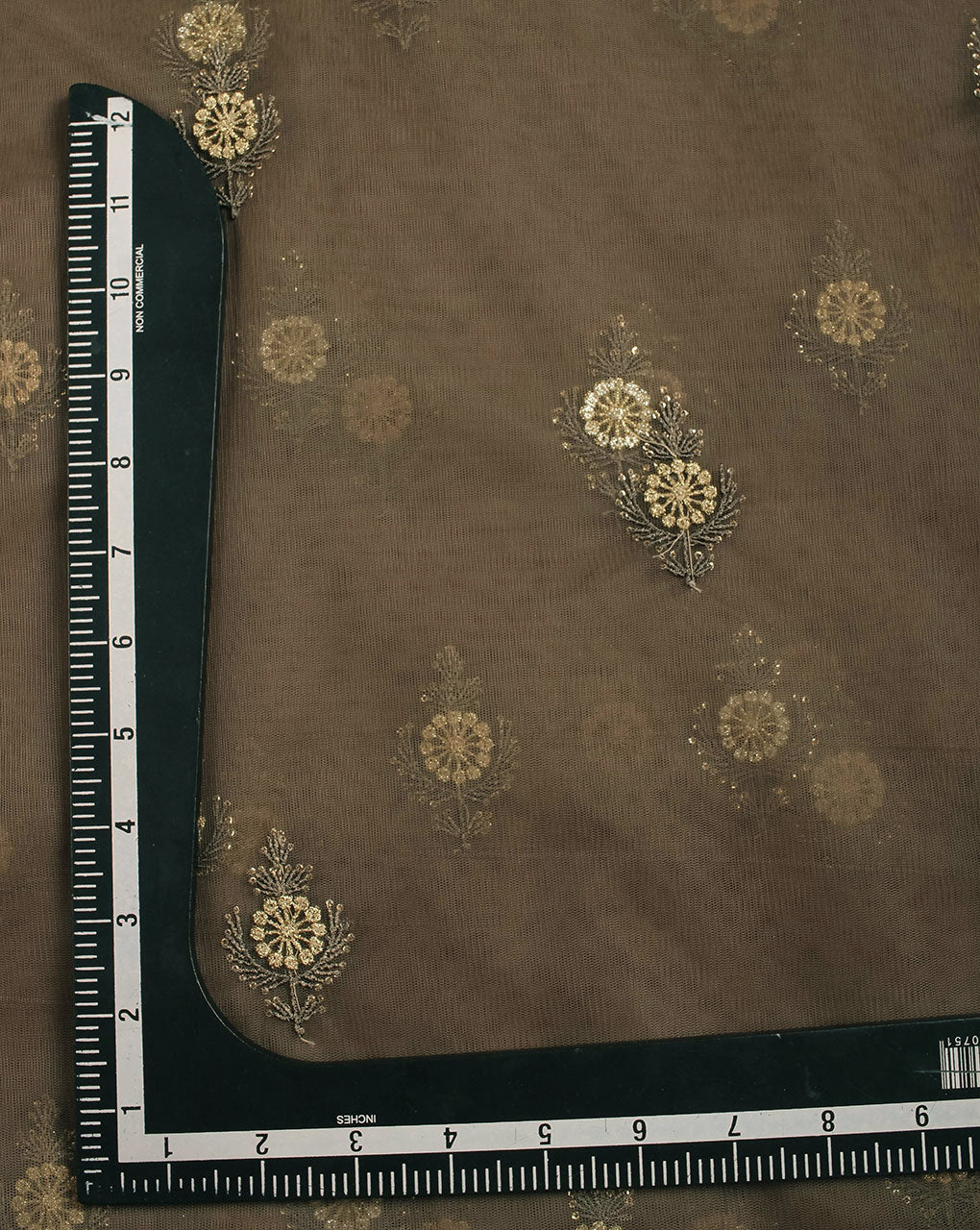 Embroidered Sequins Zari Work Net Fabric - Fabriclore.com