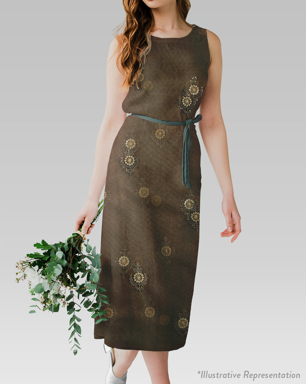 Embroidered Sequins Zari Work Net Fabric - Fabriclore.com