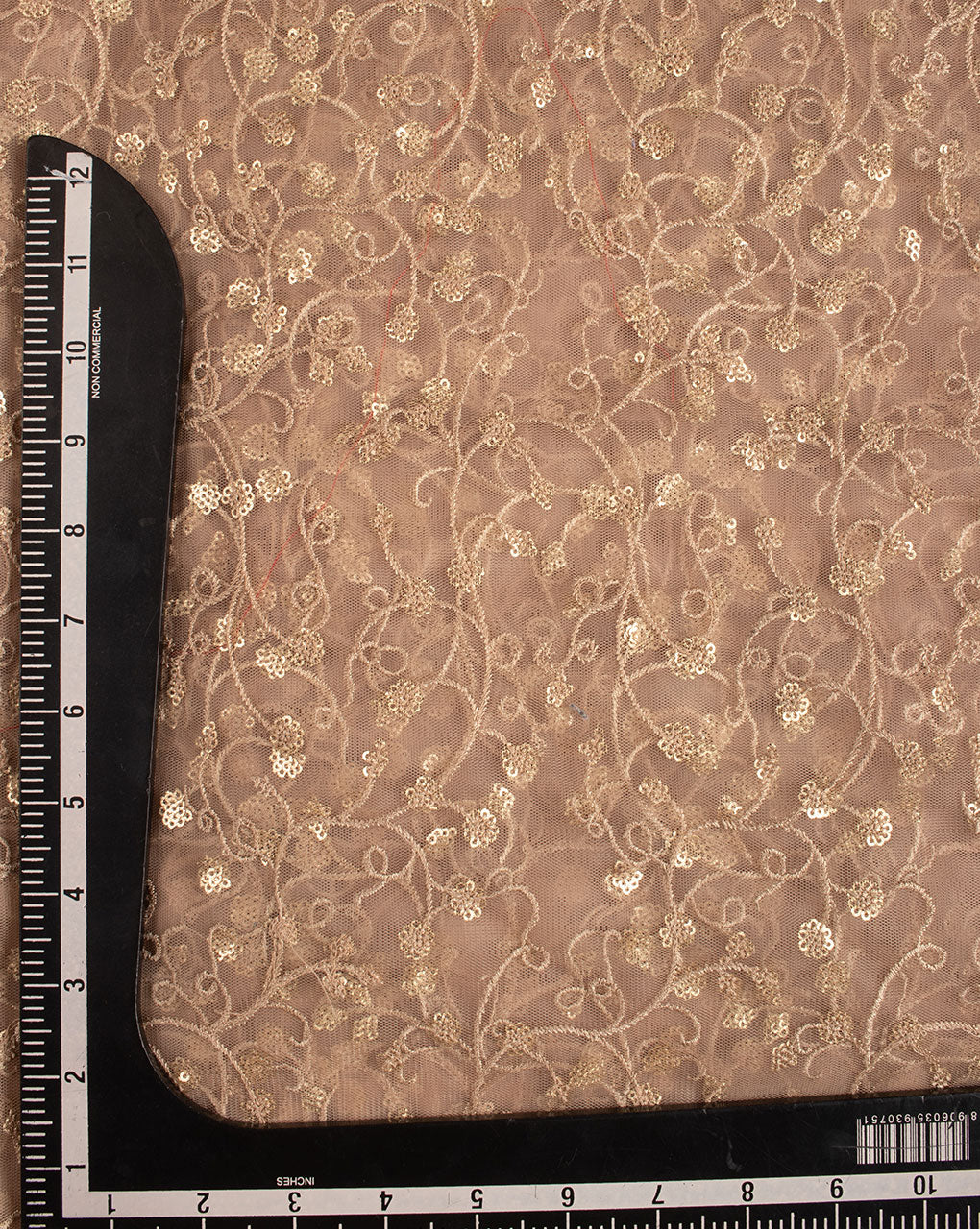 Embroidered Sequins Zari Work Net Fabric - Fabriclore.com