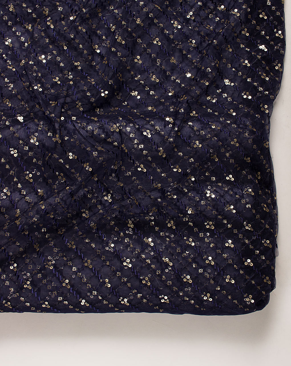 Embroidered Sequins Work Net Fabric