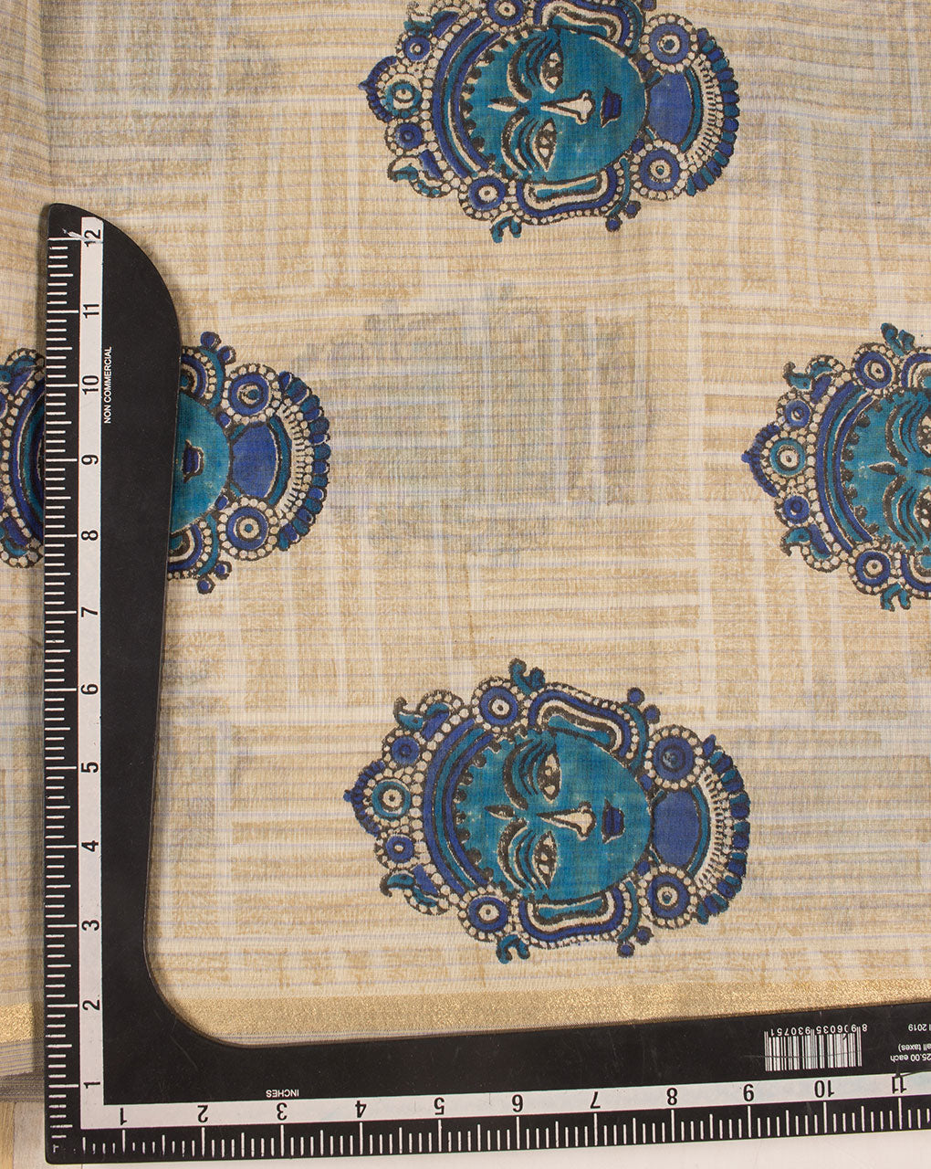 Hand Block Zari Border Chanderi Fabric - Fabriclore.com