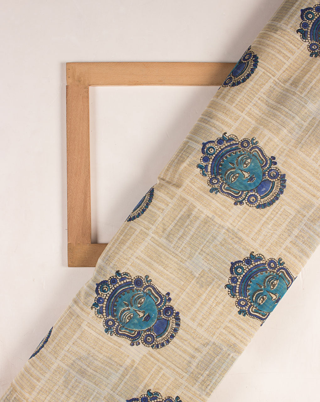 Hand Block Zari Border Chanderi Fabric - Fabriclore.com