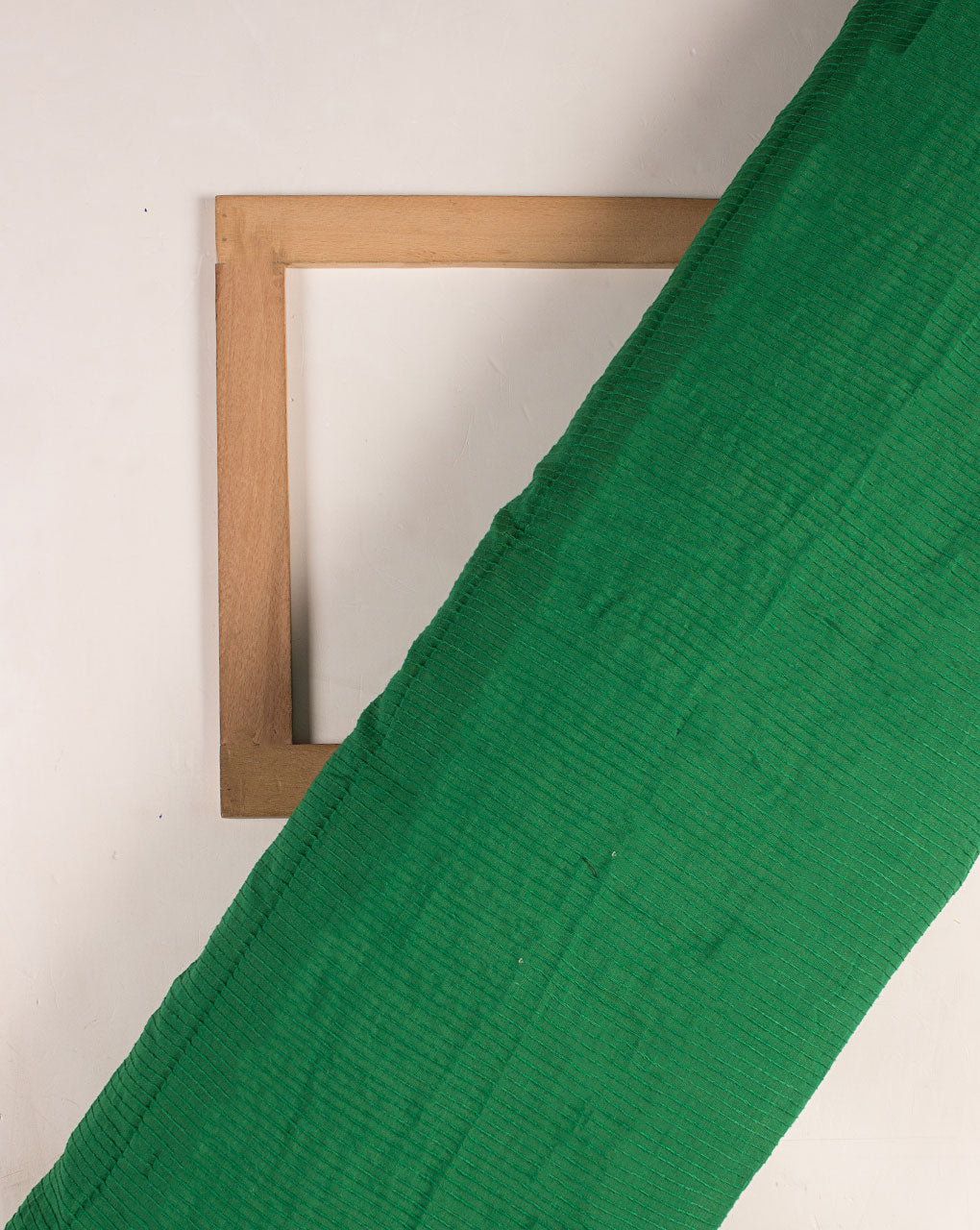 Green Smoking Stitched Zari Border Chanderi Fabric - Fabriclore.com