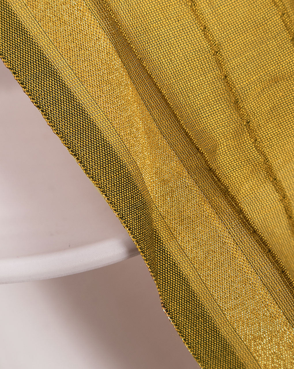 Pin-Tucks Zari Border Chanderi Fabric