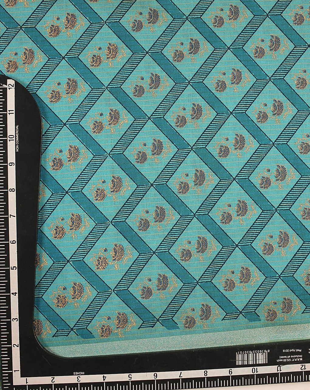 Screen Print Zari Border Chanderi Fabric - Fabriclore.com