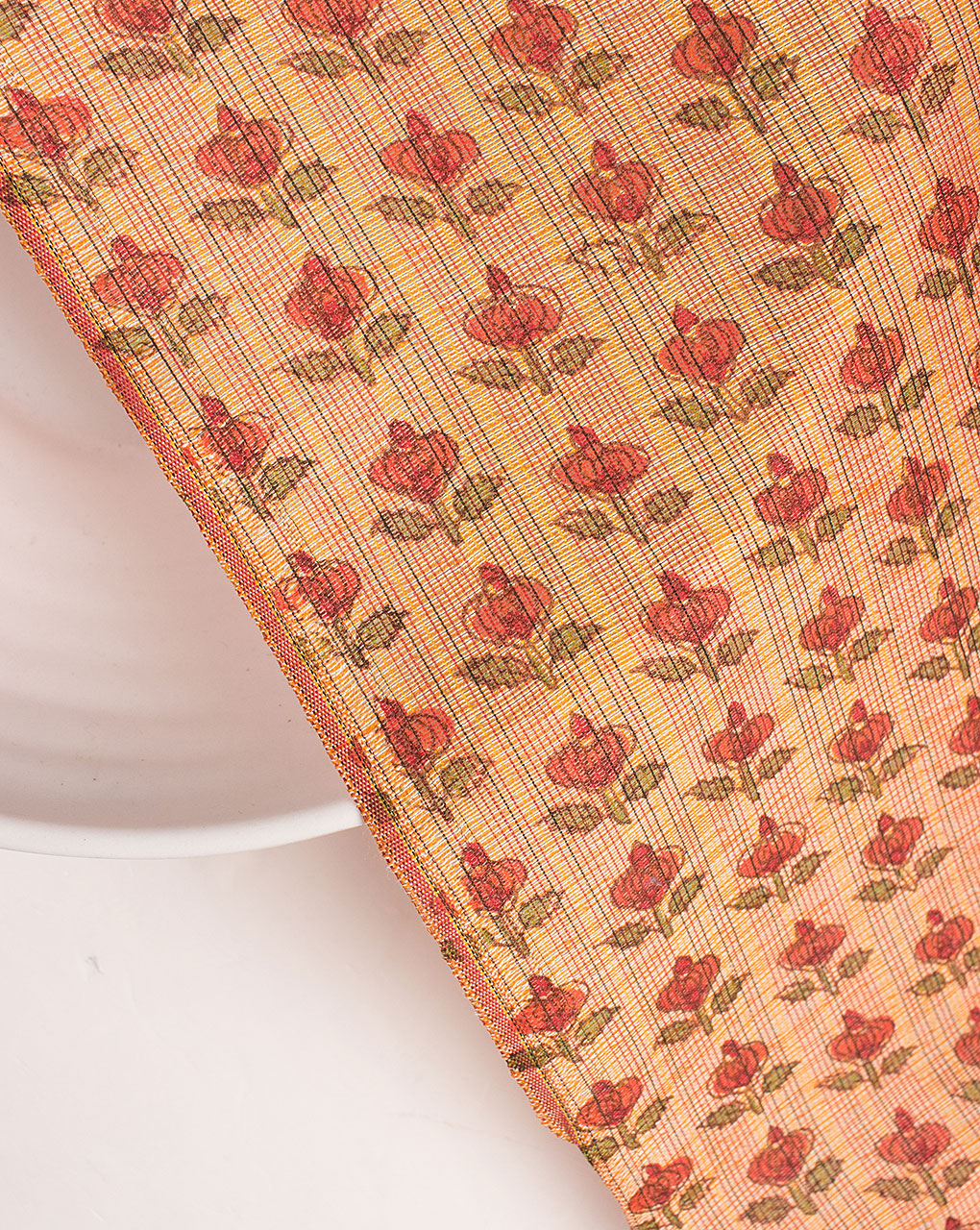 Booti Screen Print Chanderi Fabric - Fabriclore.com