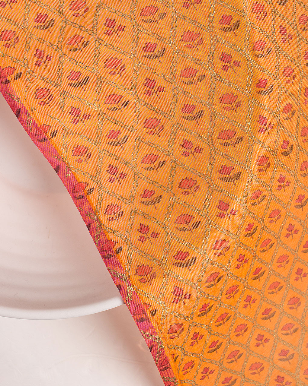 Booti Screen Print Chanderi Fabric - Fabriclore.com