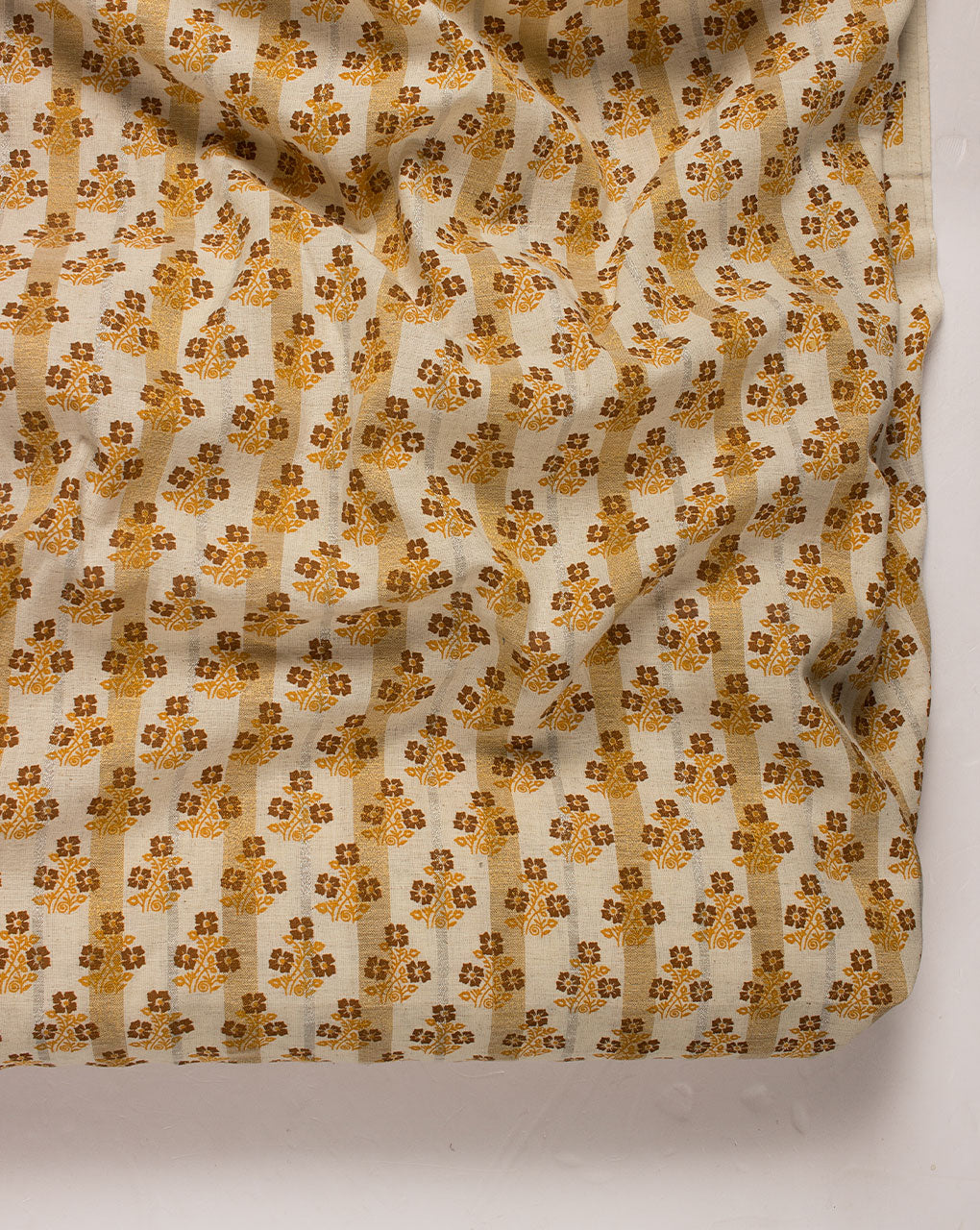 Booti Screen Print Zari Loom Textured Cotton Fabric