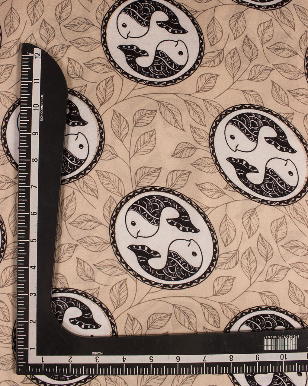 Exclusive Madhubani Theme Digital Print Modal Satin Fabric - Fabriclore.com
