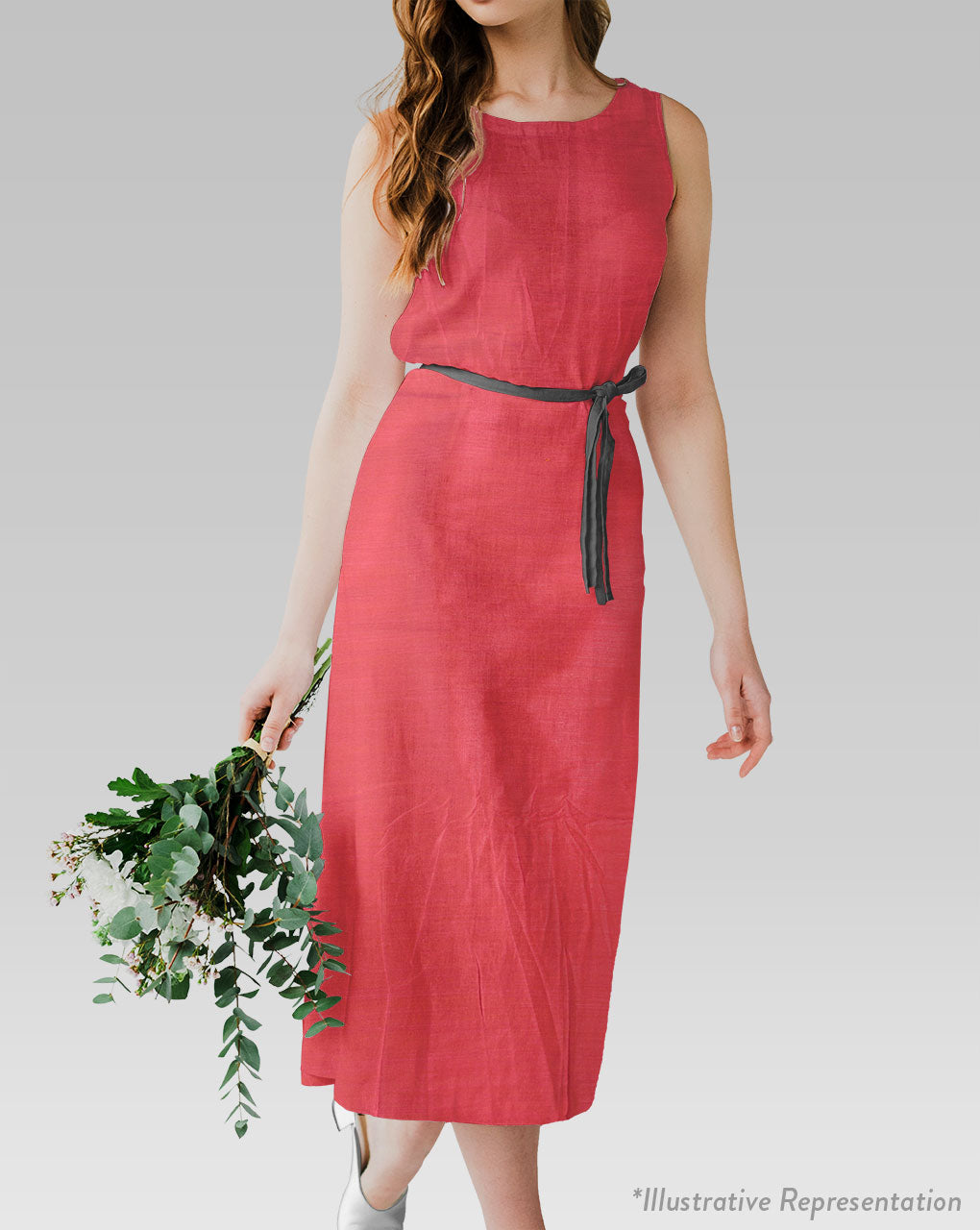 Pink Woven Poly Viscose Fabric
