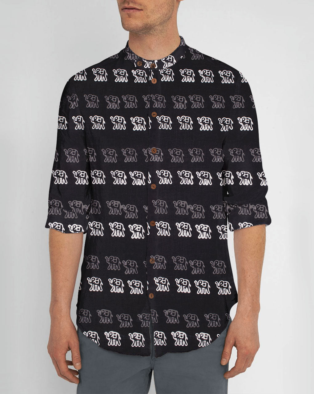 Monochrome Hand Block Cotton Fabric - Fabriclore.com