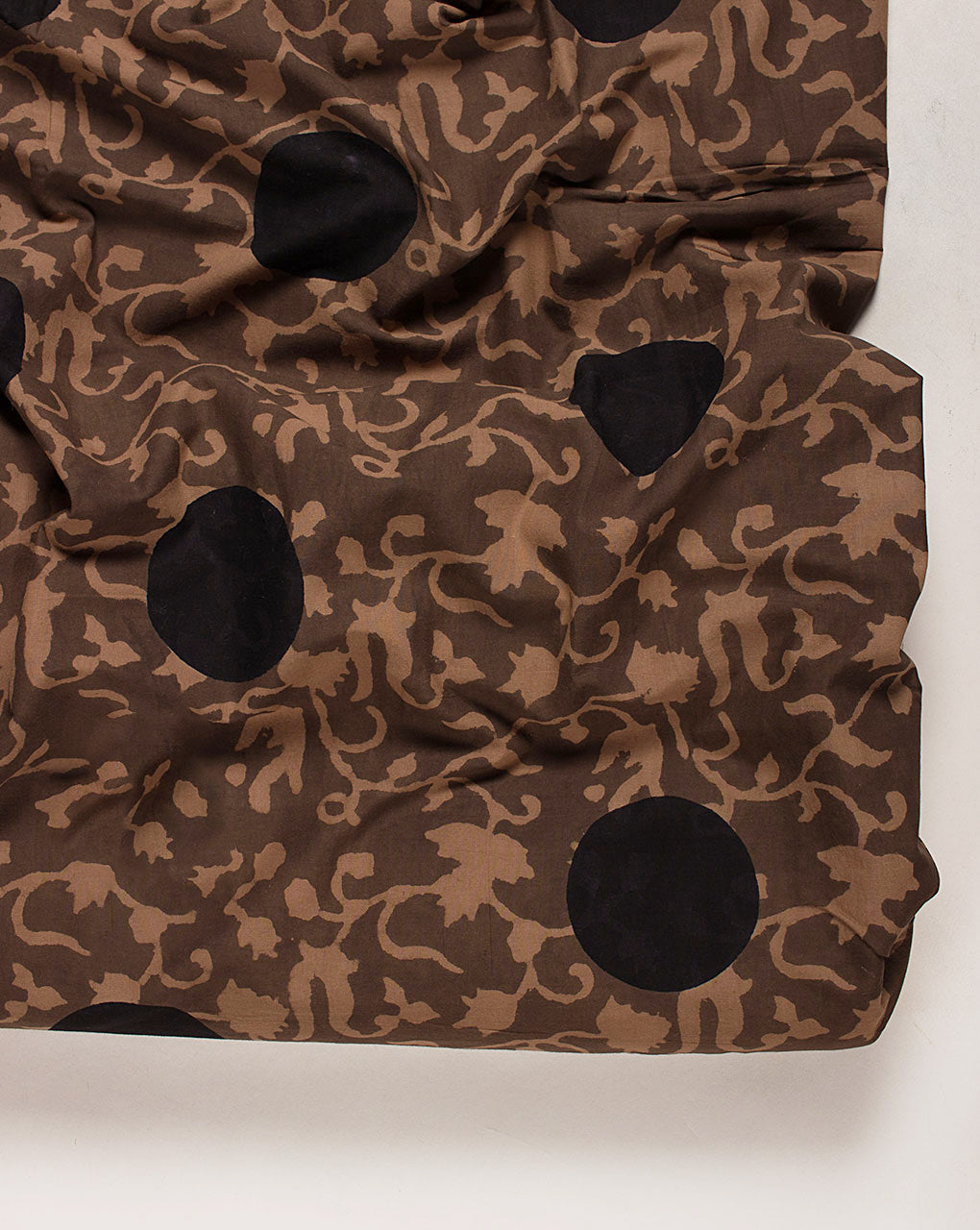 Brown Hand Block Cotton Fabric