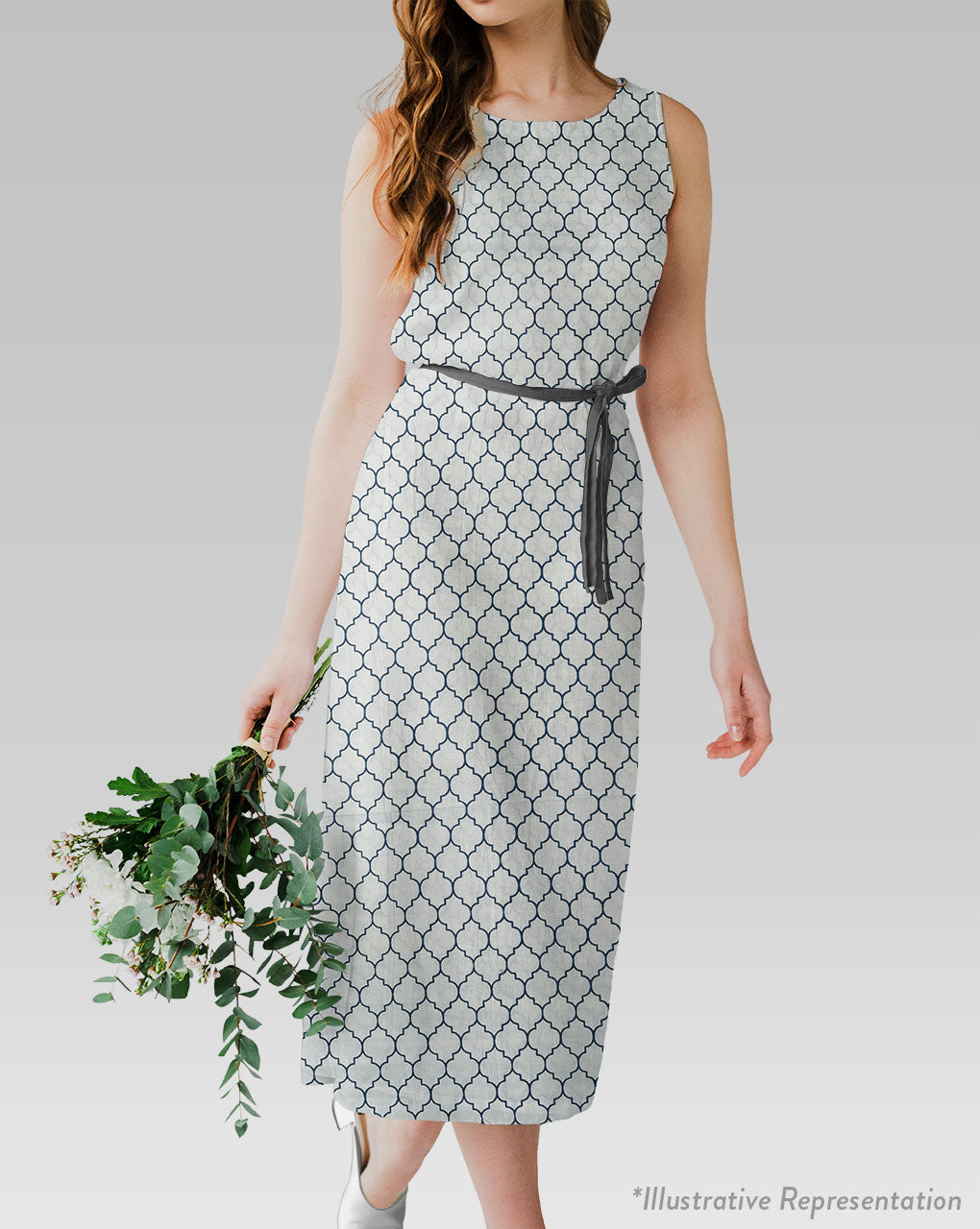 Trellis Screen Print Cotton Fabric - Fabriclore.com