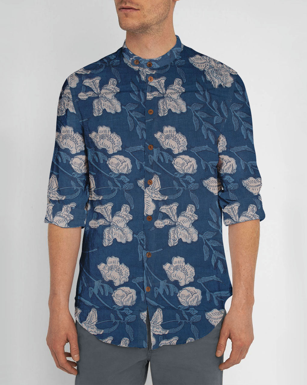 Floral Screen Print Cotton Fabric - Fabriclore.com