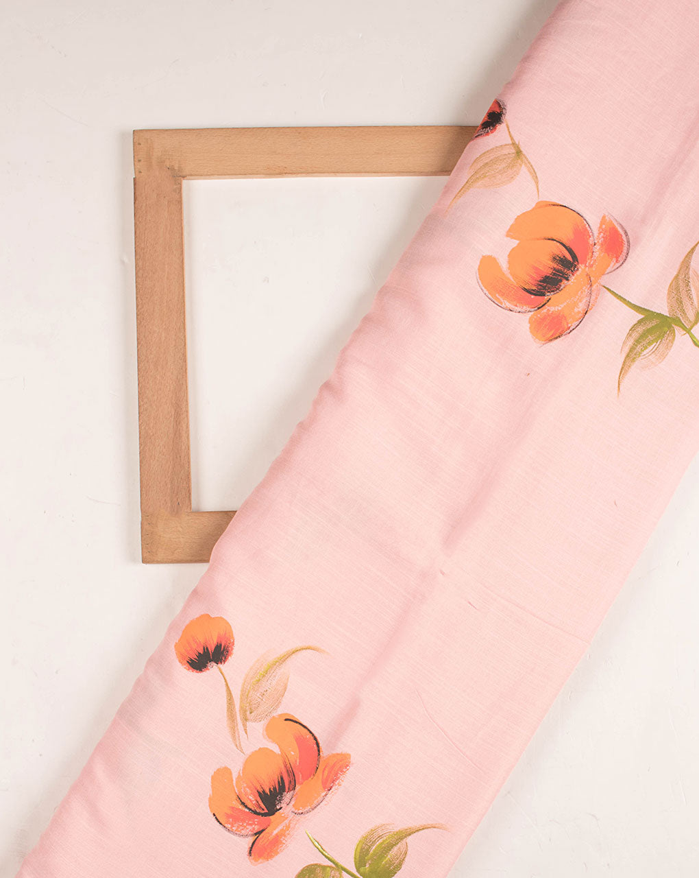Hand Painted Hand Block Slub Rayon Fabric - Fabriclore.com