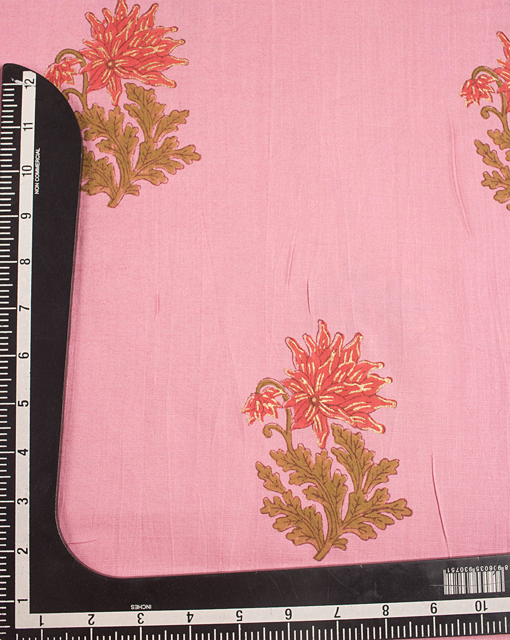 Mughal Foil Hand Block Slub Rayon Fabric - Fabriclore.com